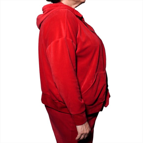 Torrid Ruby Red Velour Zip Hoodie 2X - Picture 3 of 11